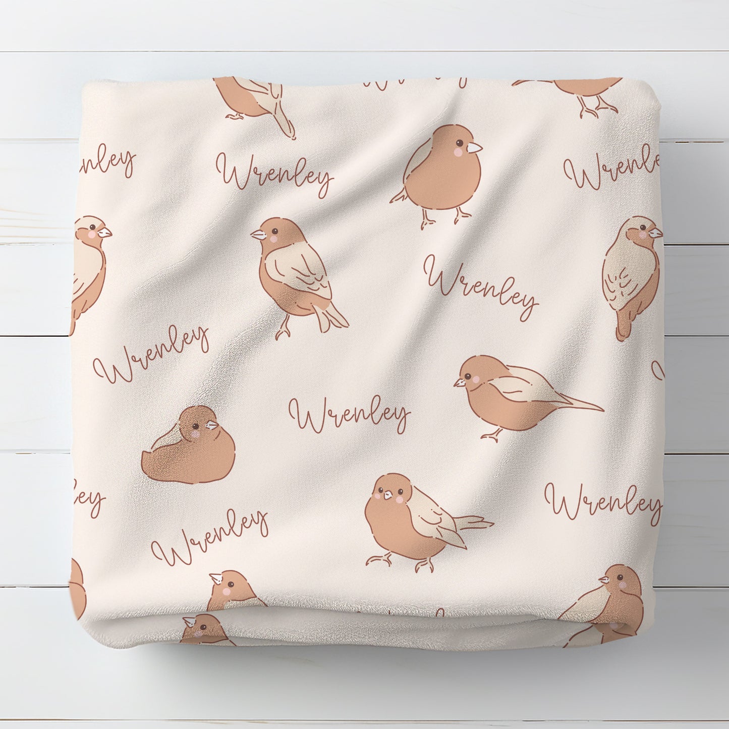 Personalised Birds Baby Blanket