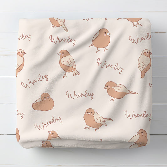 Personalised Birds Baby Blanket