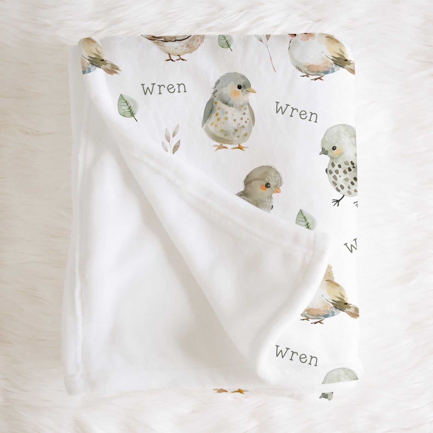 Personalised Baby Birds Blanket