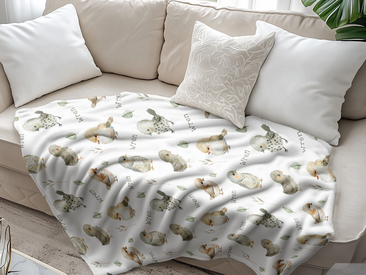 Personalised Baby Birds Blanket