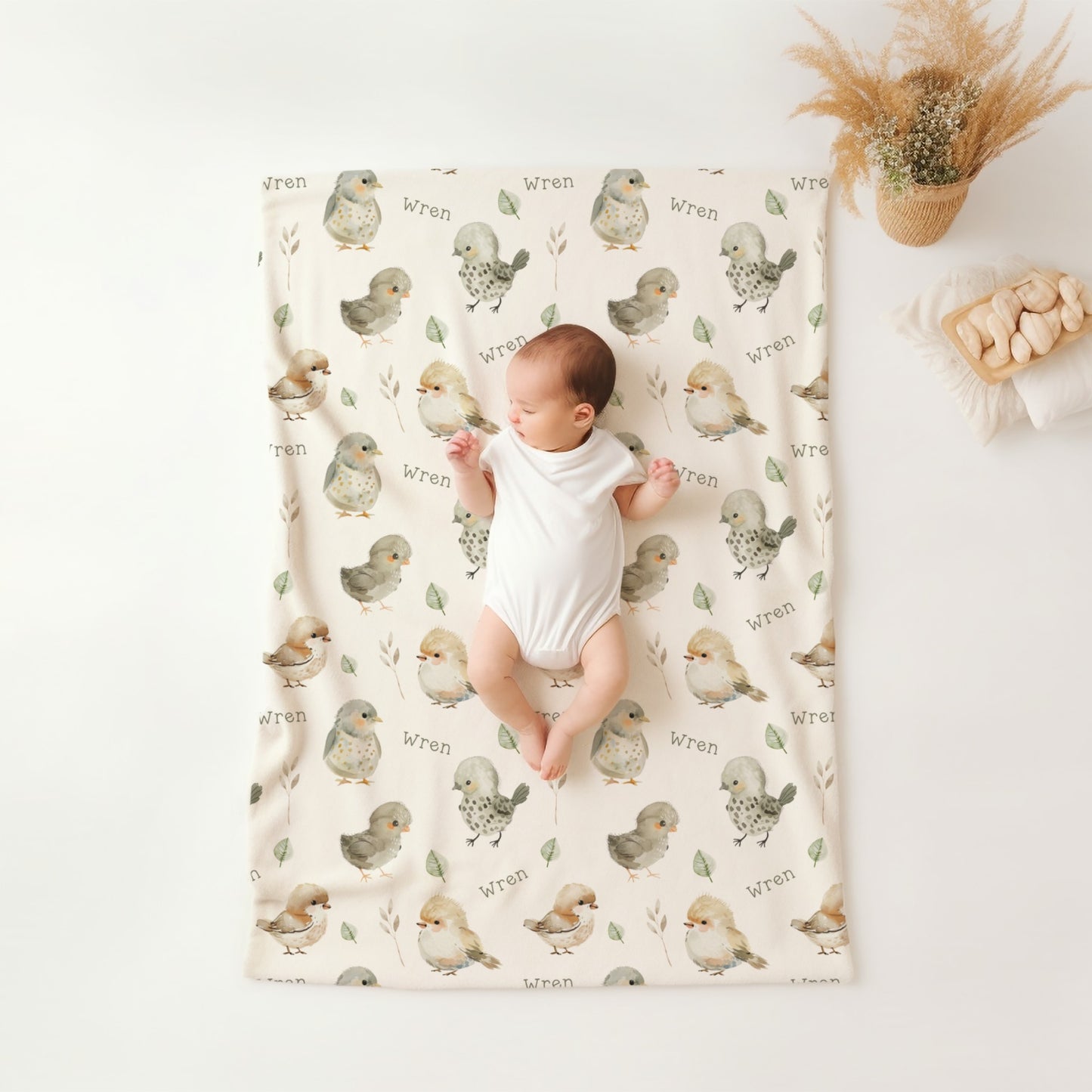 Personalised Baby Birds Blanket