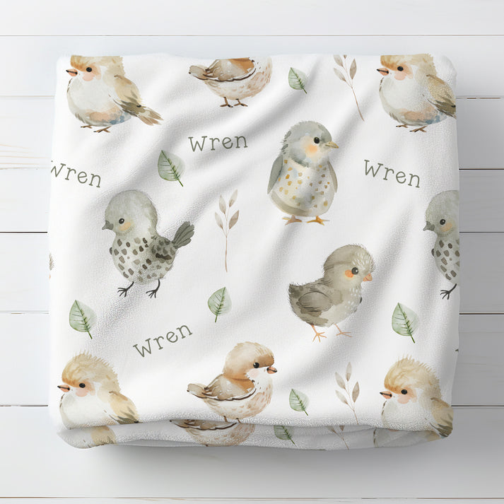 Personalised Baby Birds Blanket – Snug as a Bug