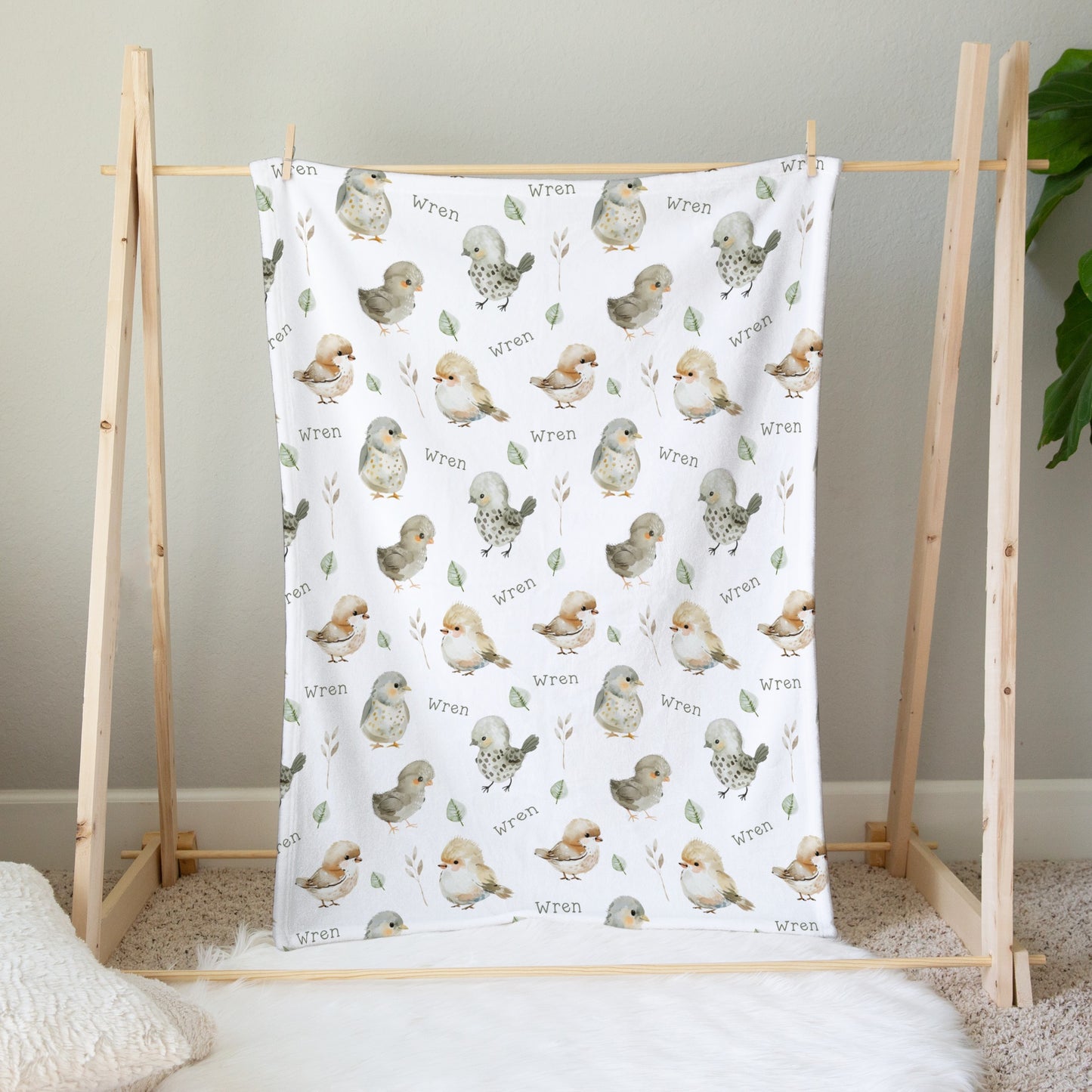 Personalised Baby Birds Blanket