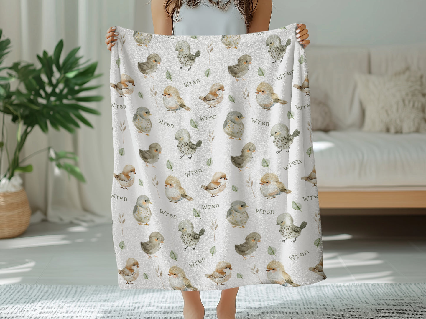 Personalised Baby Birds Blanket