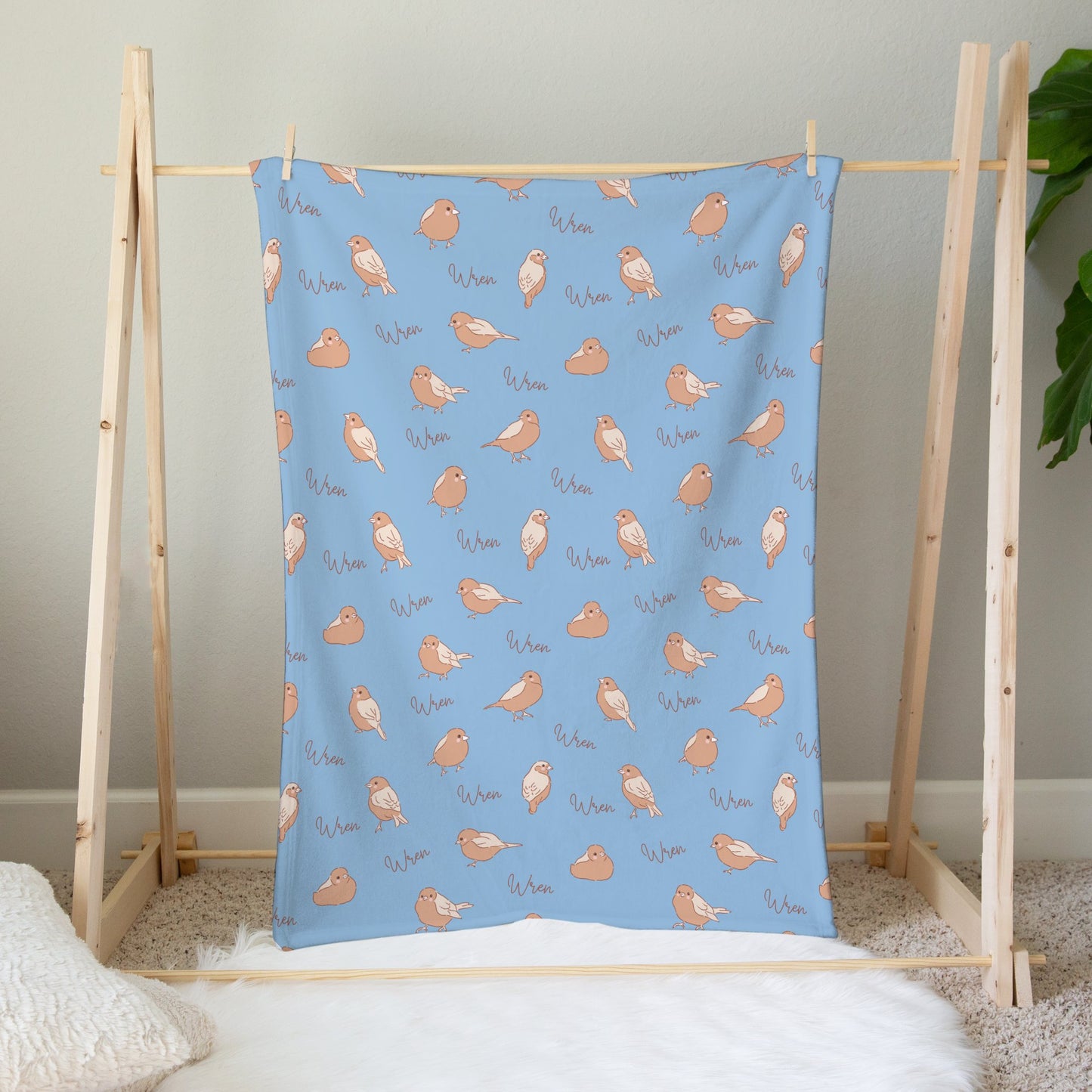 Personalised Blue Birds Blanket
