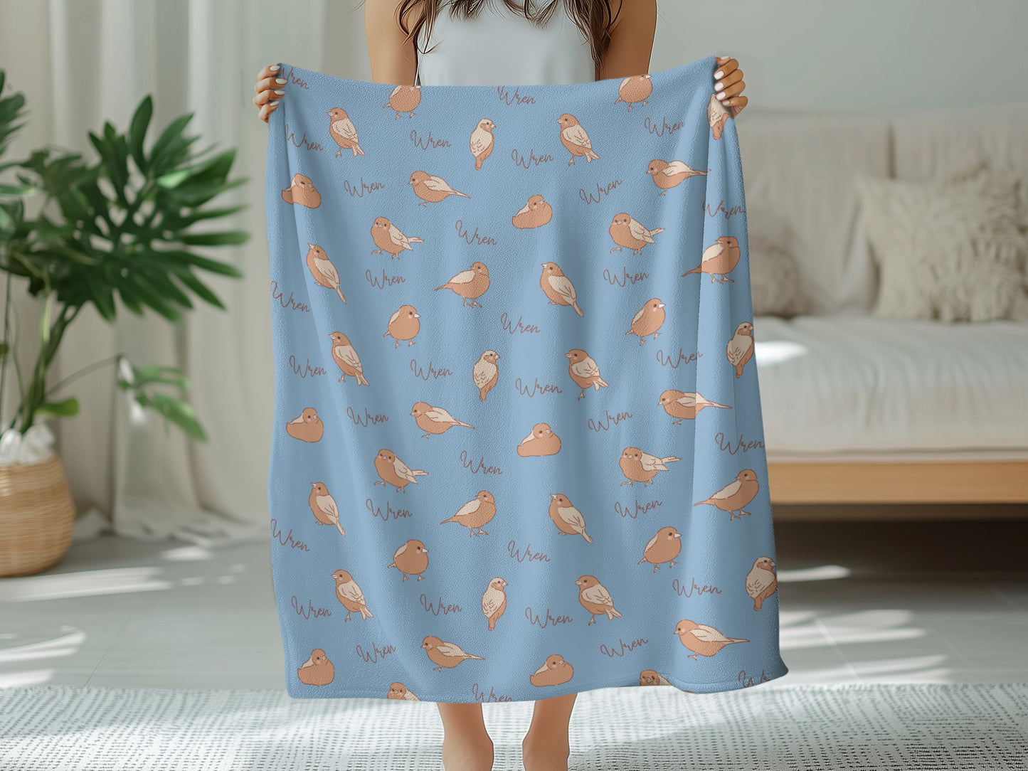 Personalised Blue Birds Blanket