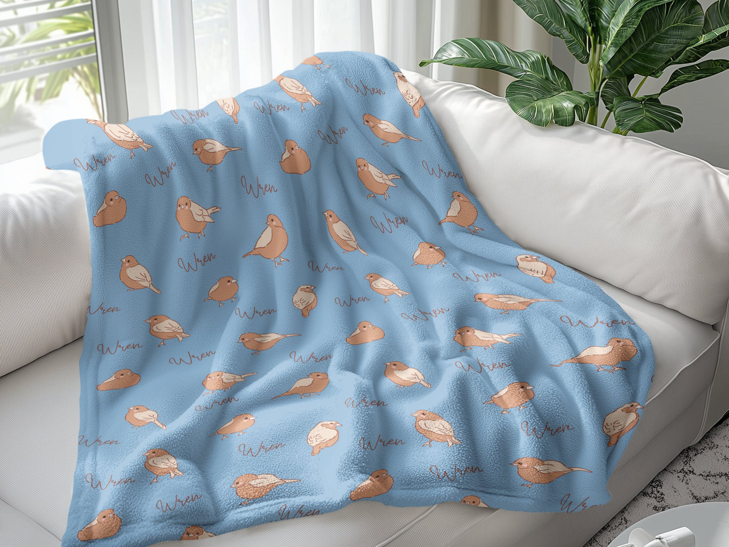 Personalised Blue Birds Blanket