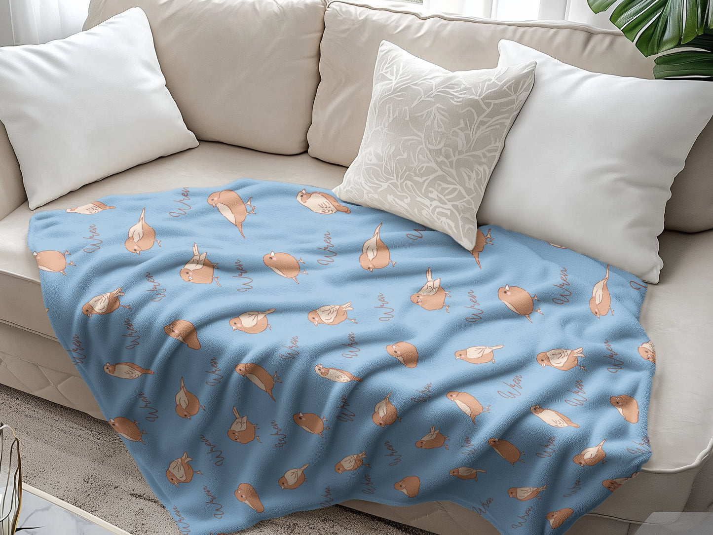 Personalised Blue Birds Blanket