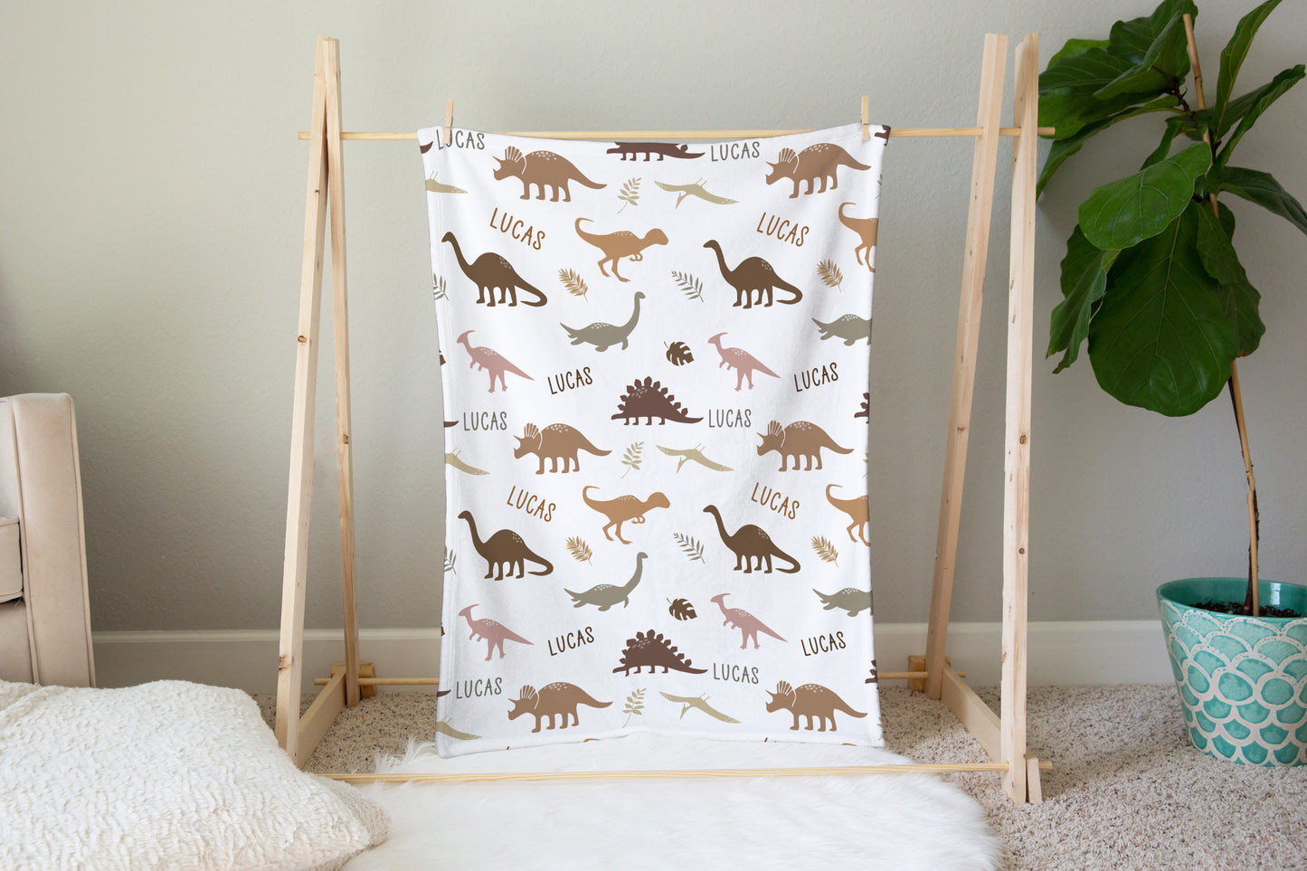 Personalised Dinosaur Blanket