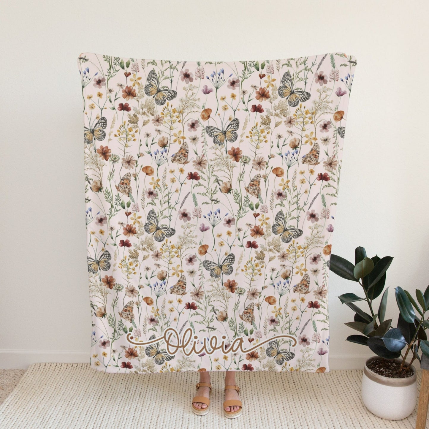 Personalised Butterfly Wildflower Blanket