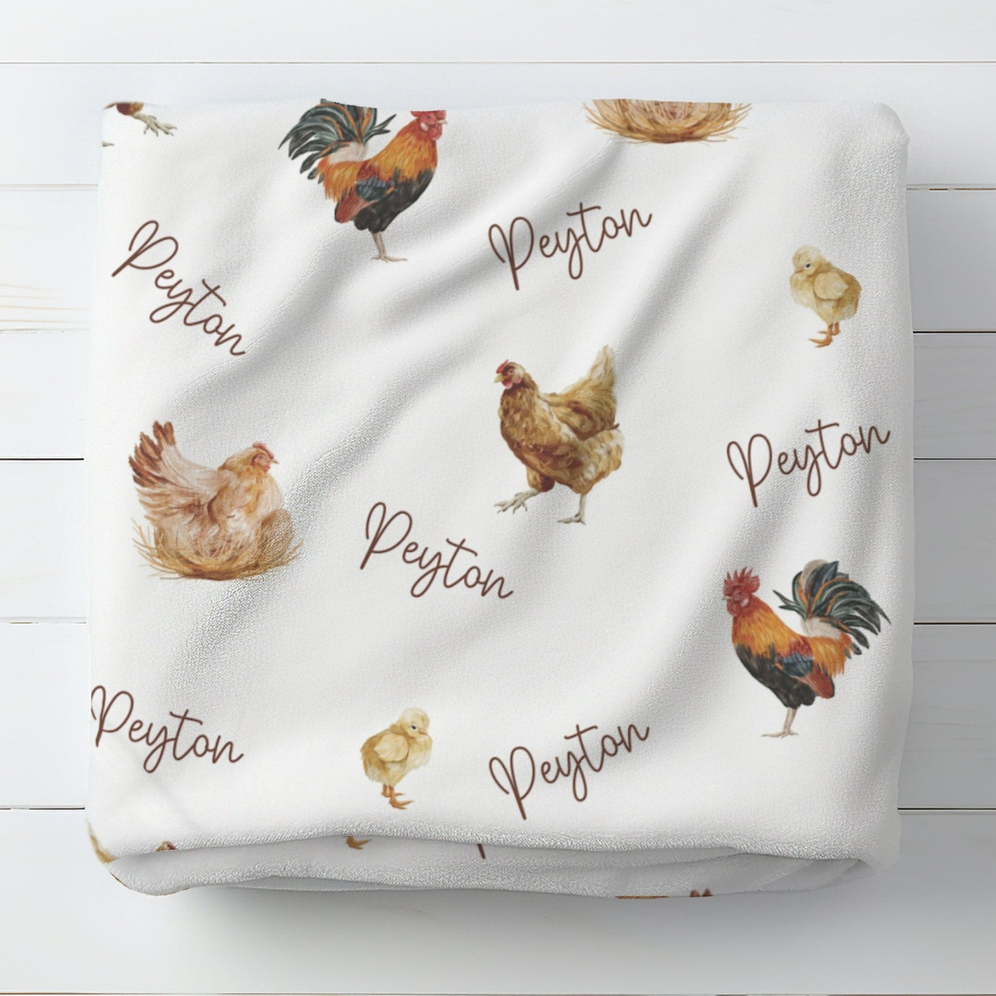 Personalised Chicken Baby Blanket