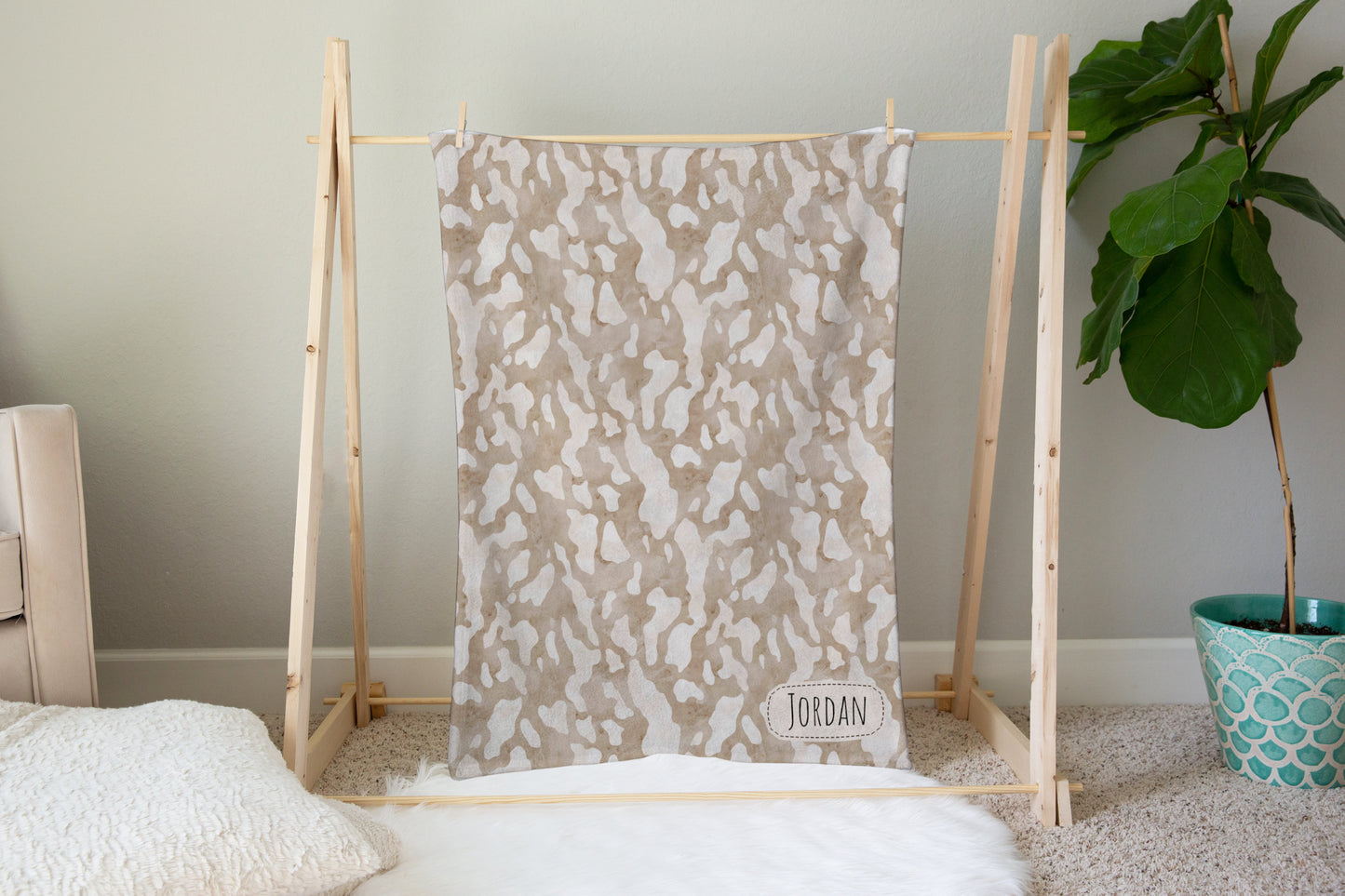 Personalised Cow Print Blanket