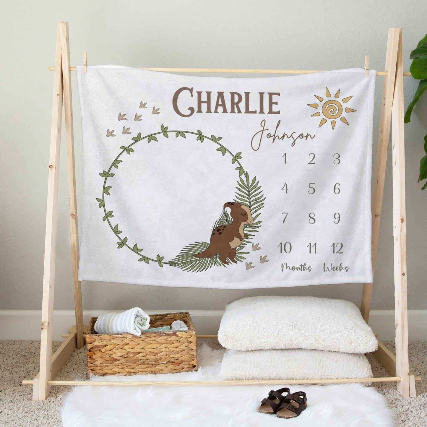 Personalised Dinosaur Millstone Blanket
