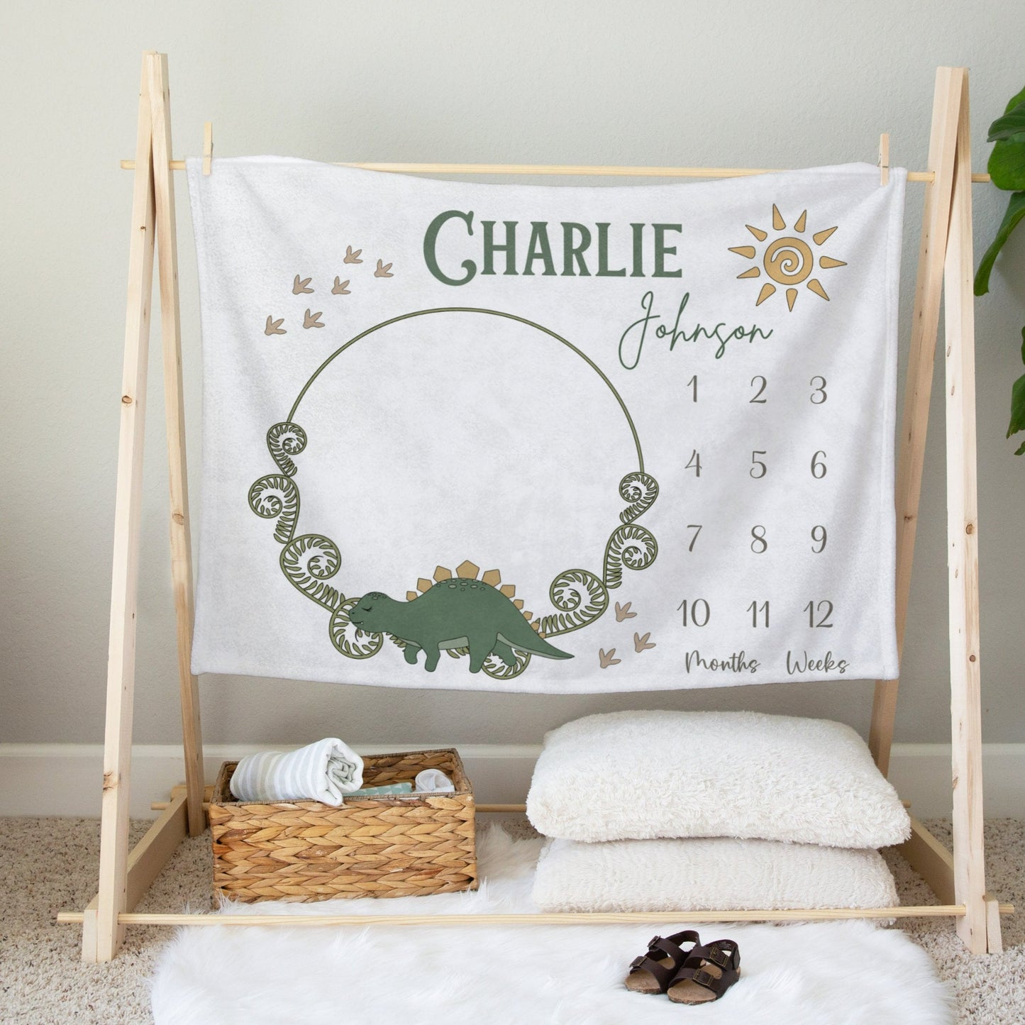 Personalised Dinosaur Millstone Blanket