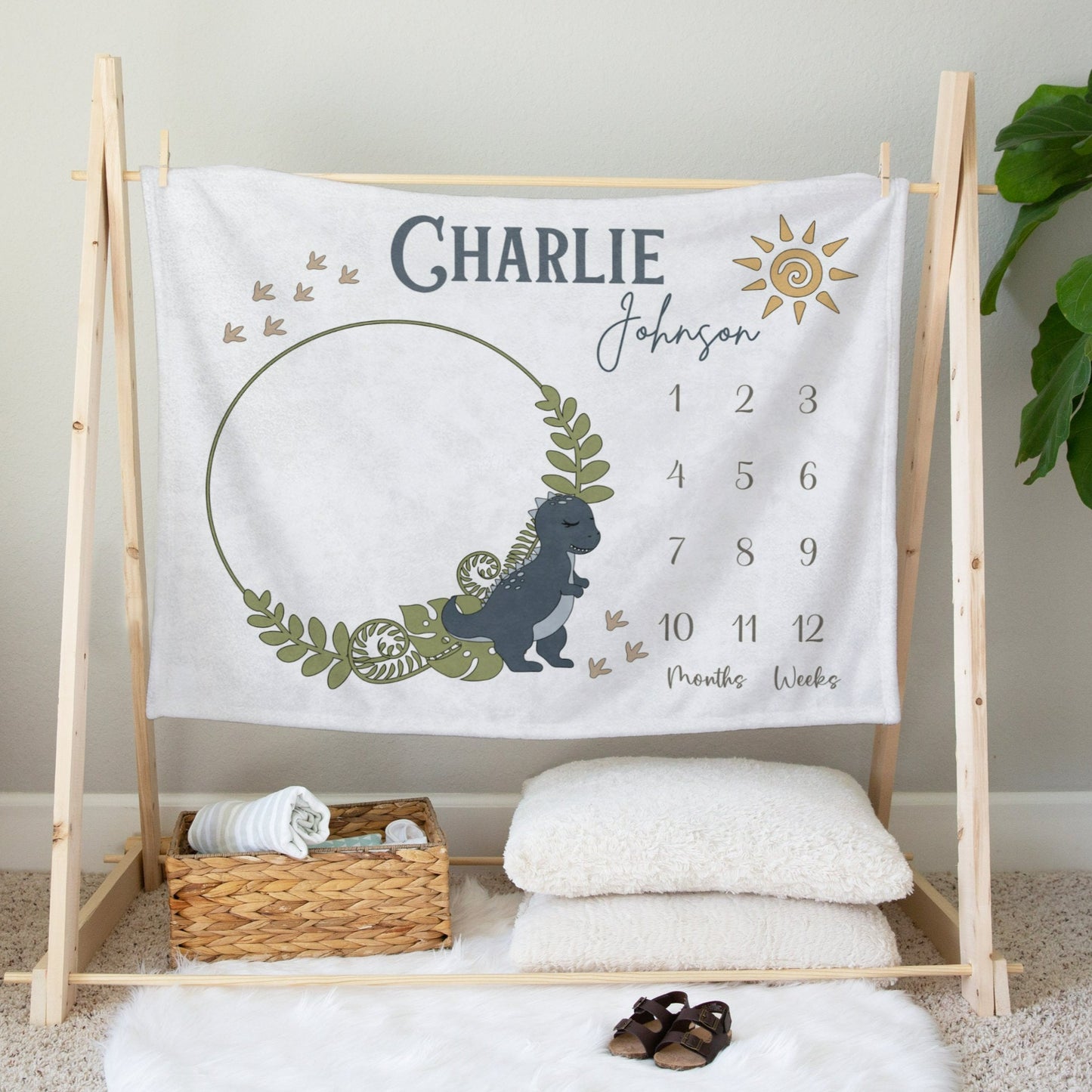 Personalised Dinosaur Millstone Blanket