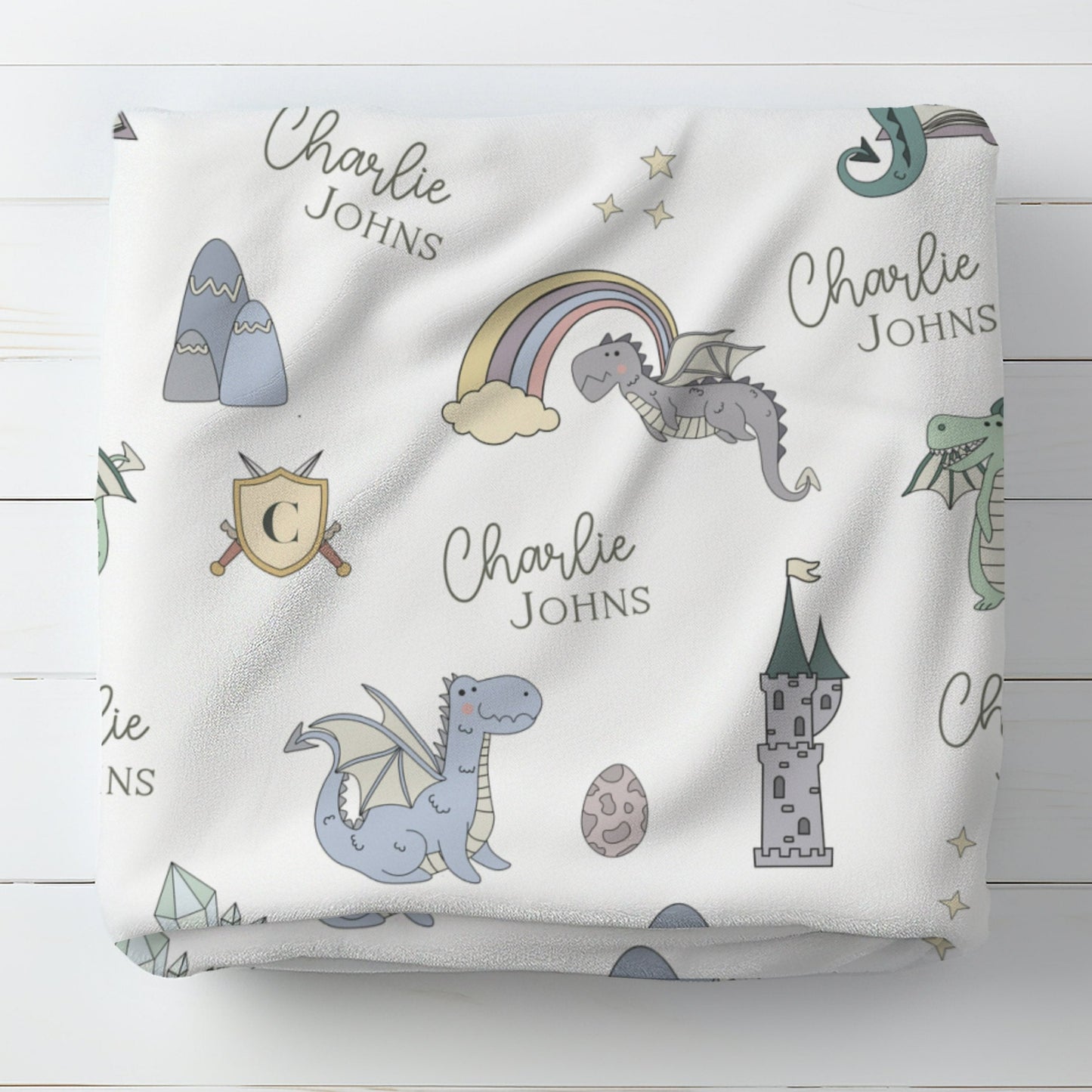 Personalised Dragon Baby Blanket