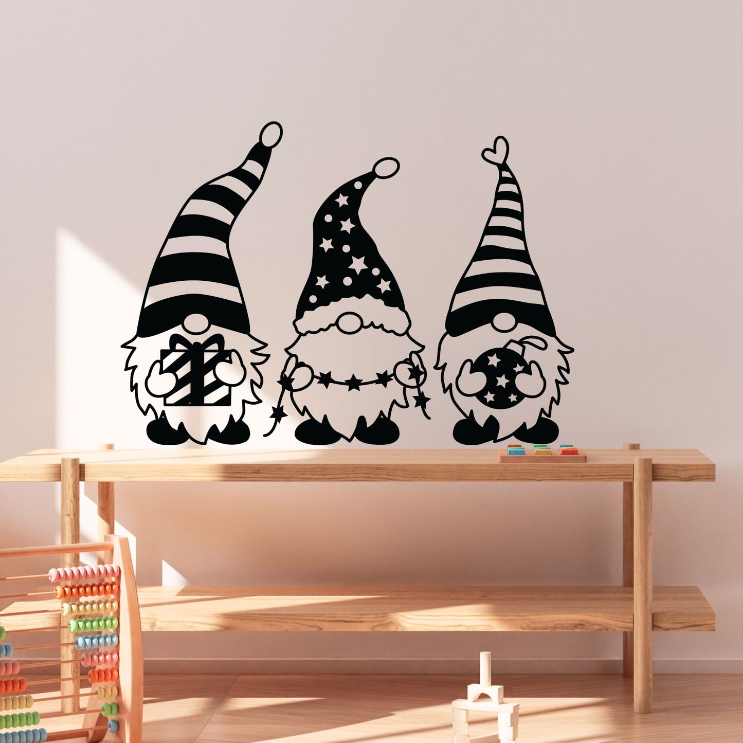 Cute Christmas Gnomes Wall Decal