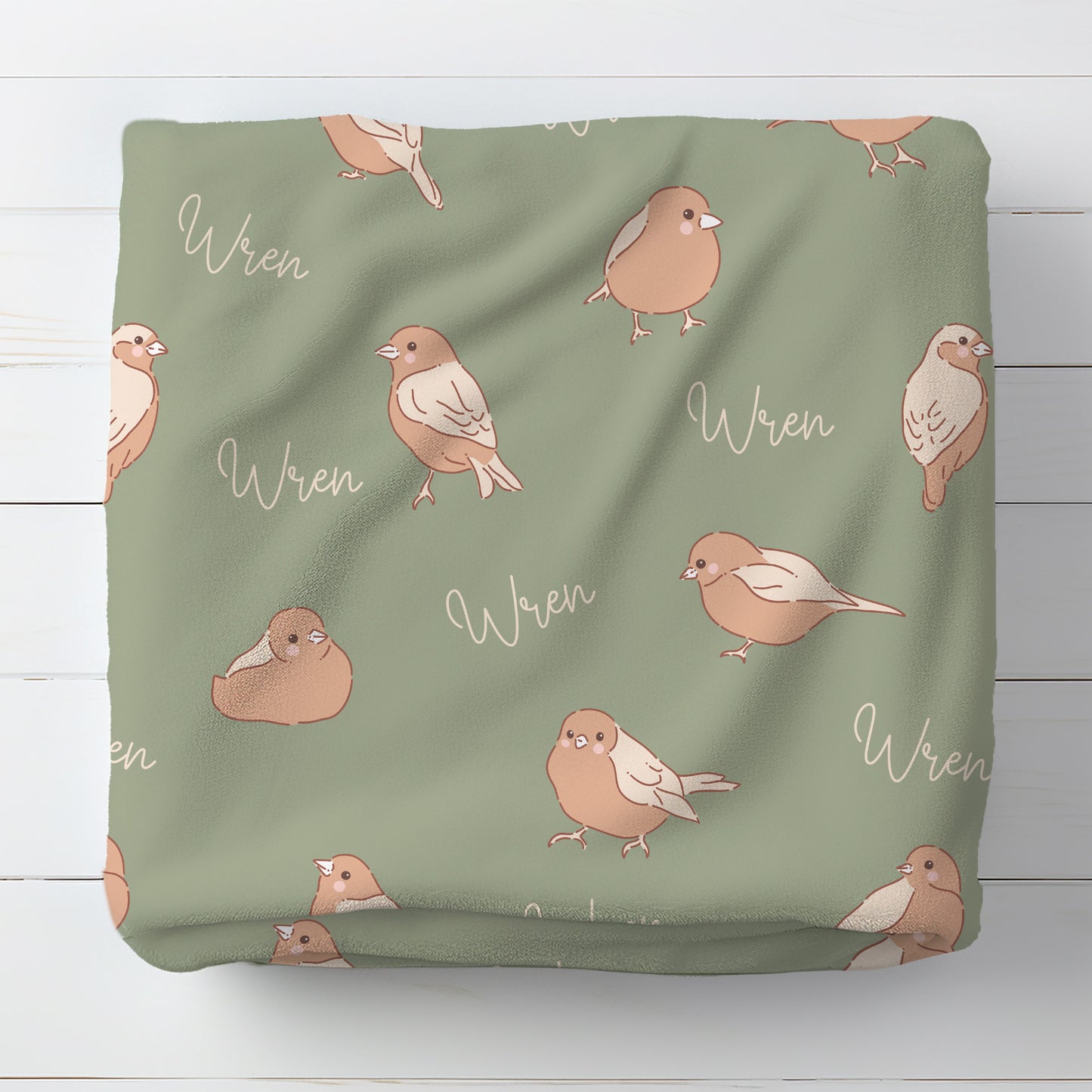 Personalised Green Birds Blanket