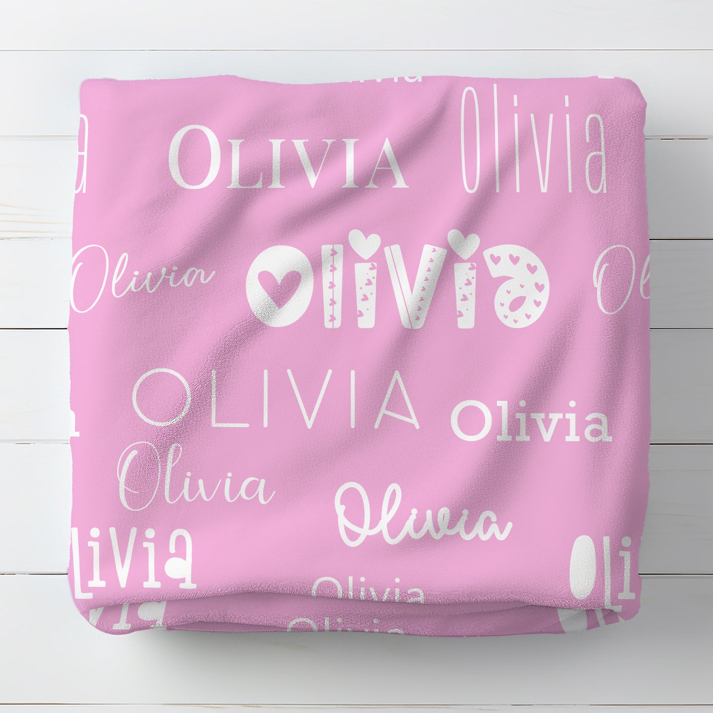 Personalised Name Blanket Heart Font