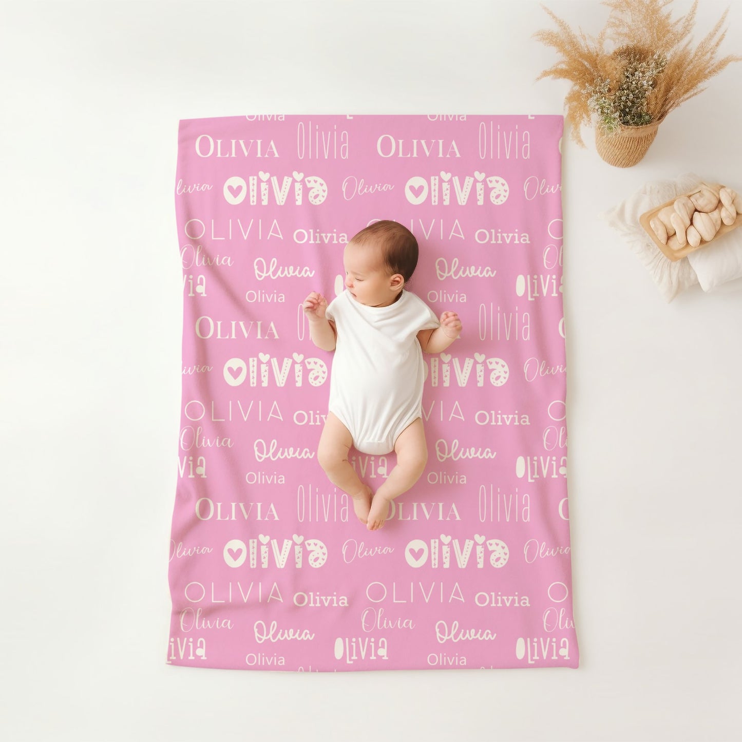 Personalised Name Blanket Heart Font