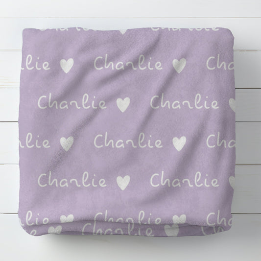 Personalised Name with Hearts Blanket