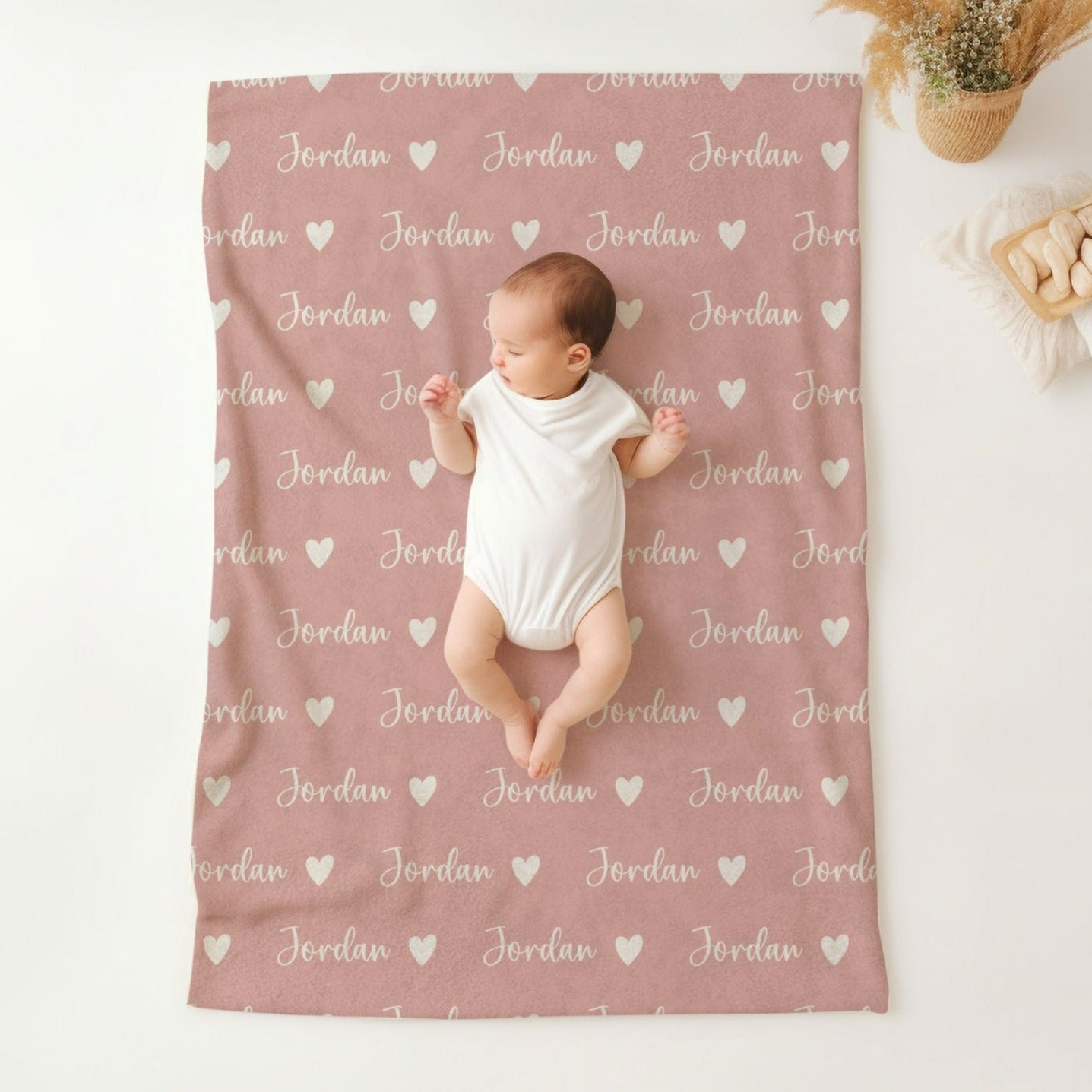 Personalised Name with Hearts Blanket