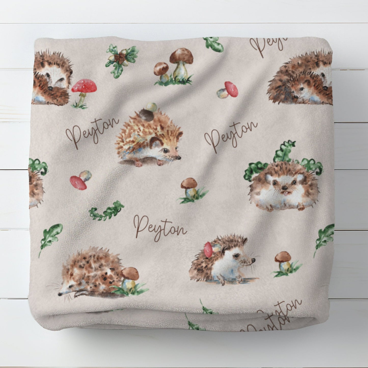 Personalised Hedgehog Baby Blanket