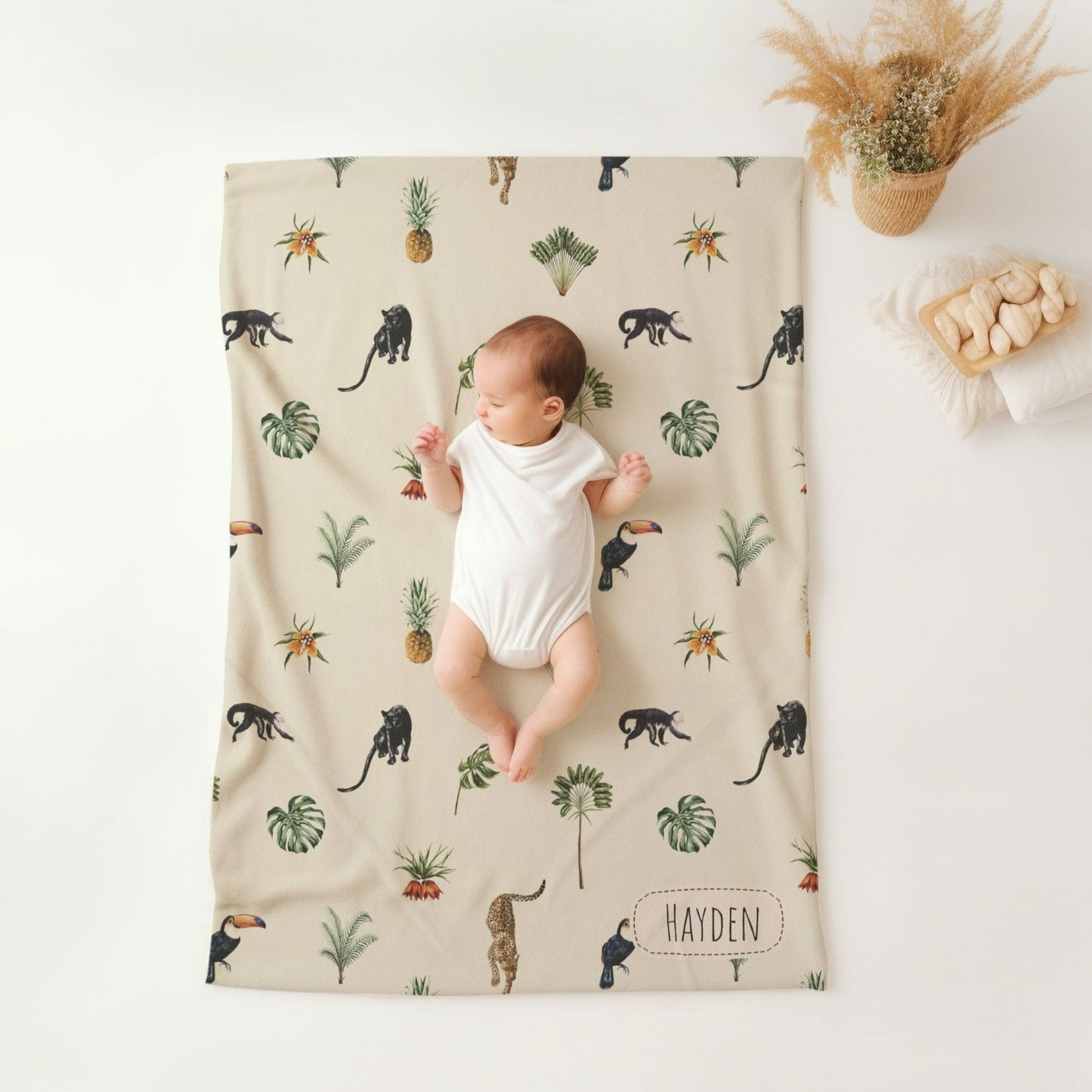Personalised Jungle Animals Blanket