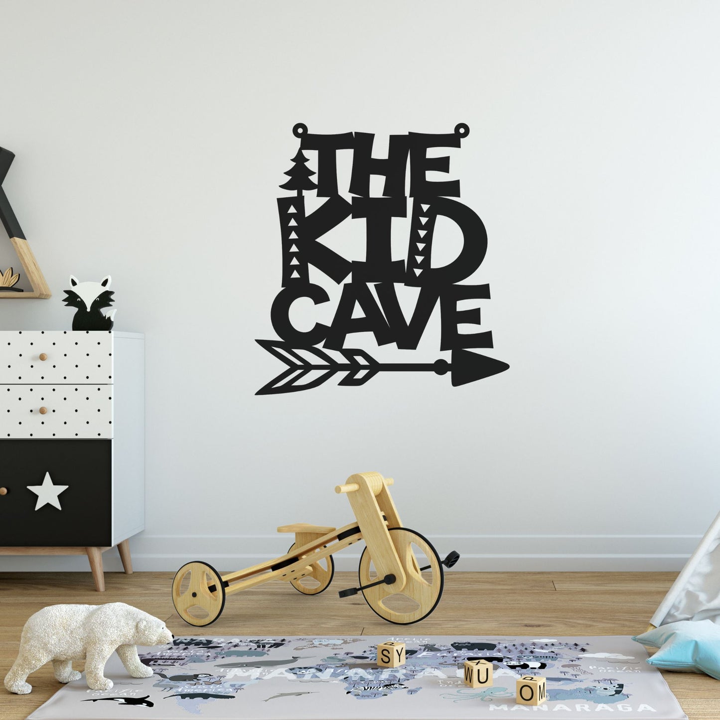 kids cave wall decal sign