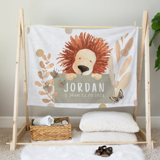 Personalised Baby Lion Blanket