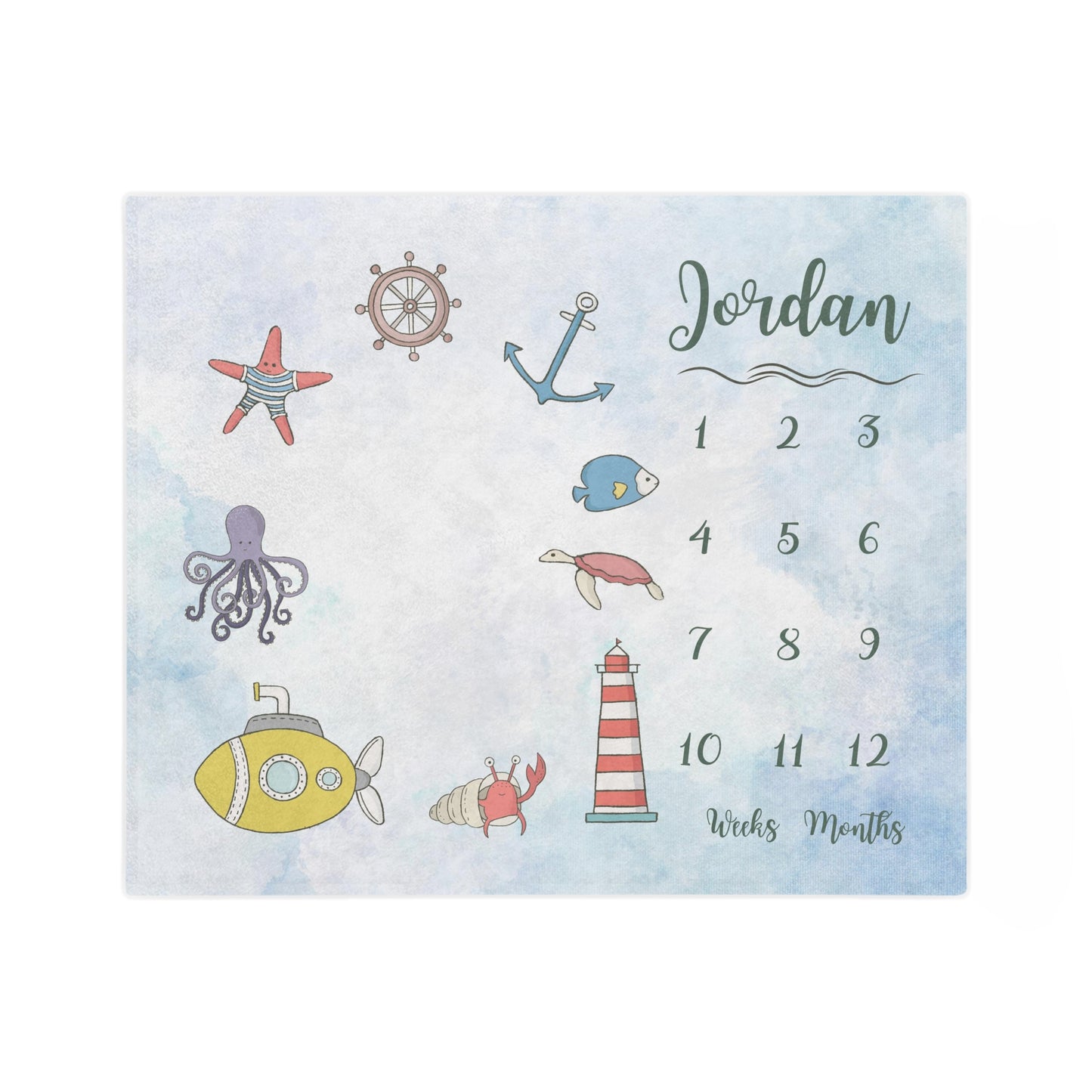 Personalised Nautical Baby Millstone Blanket