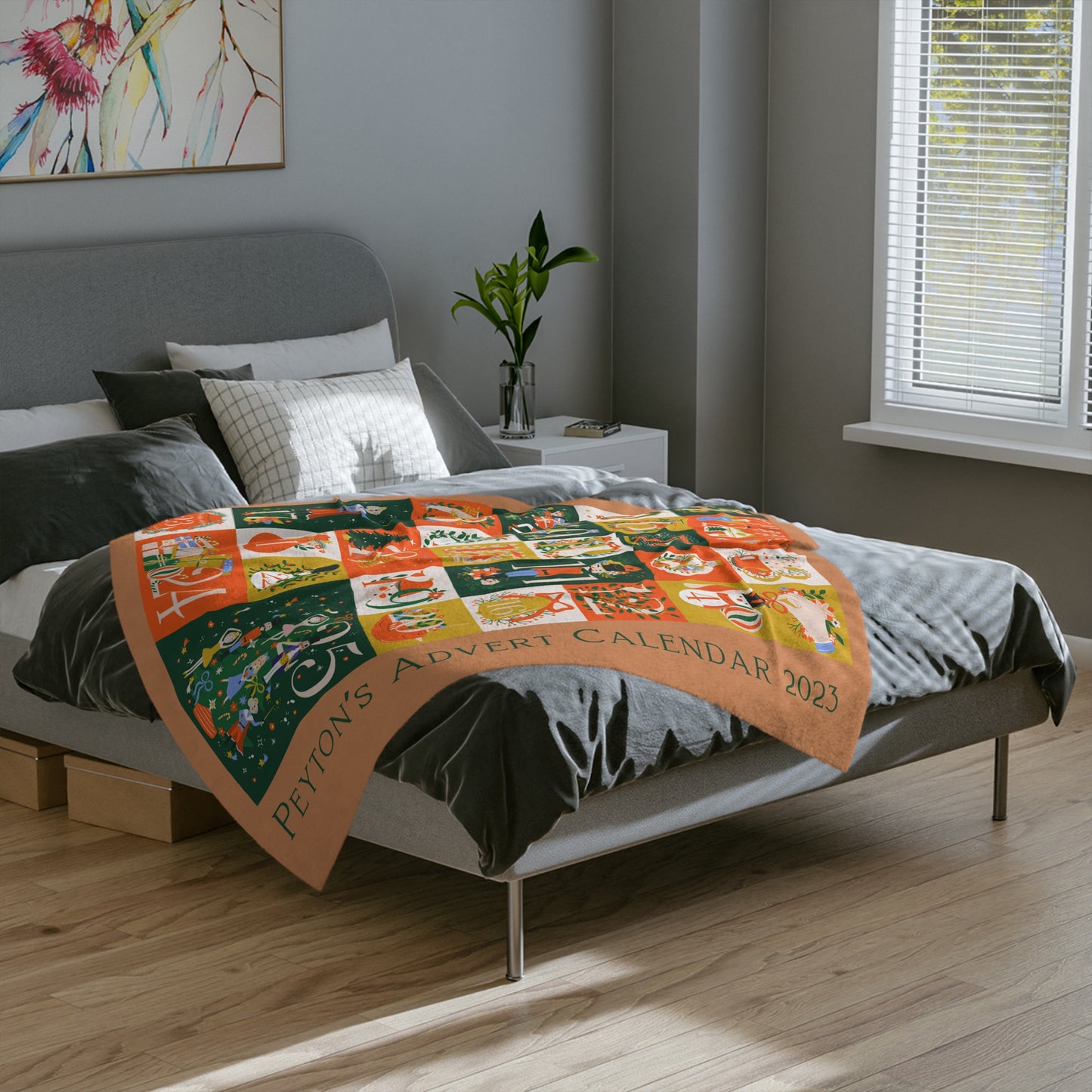 Personalised Christmas Advent Calendar Blanket