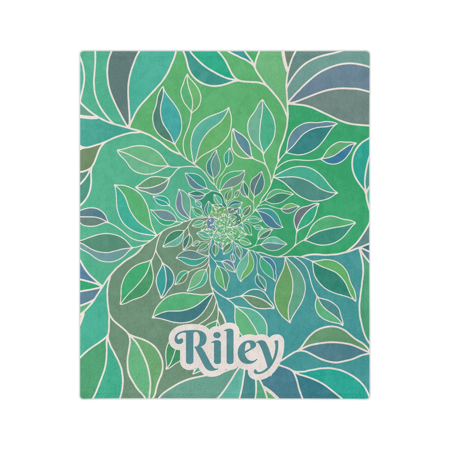 Personalised Green Leaf Blanket