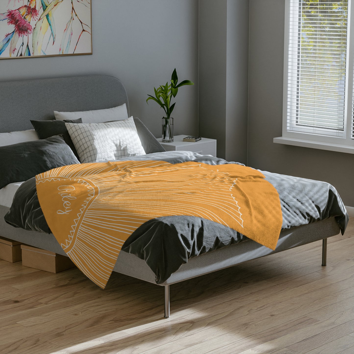 Personalised Orange Boho Sun Blanket