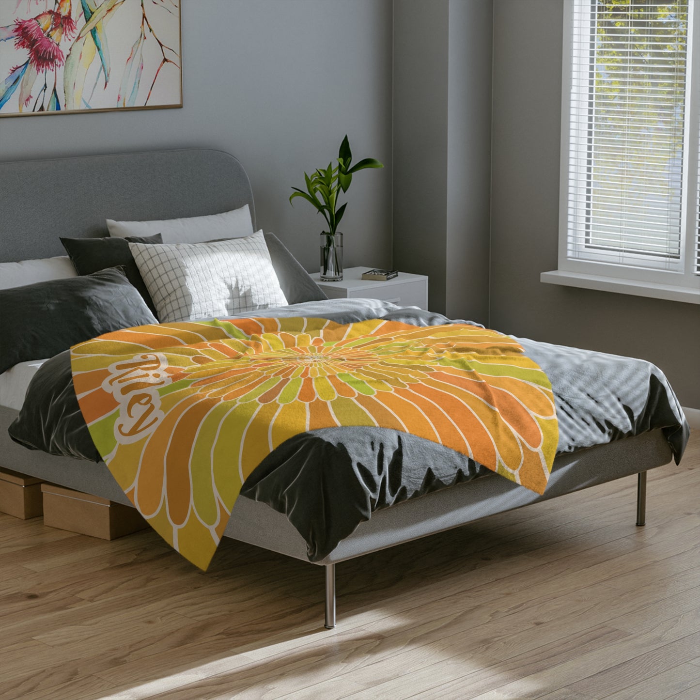 Personalised Retro Daisy Blanket