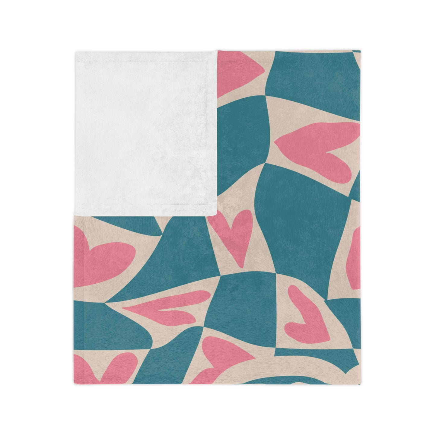 Personalised Checkered Hearts Blanket