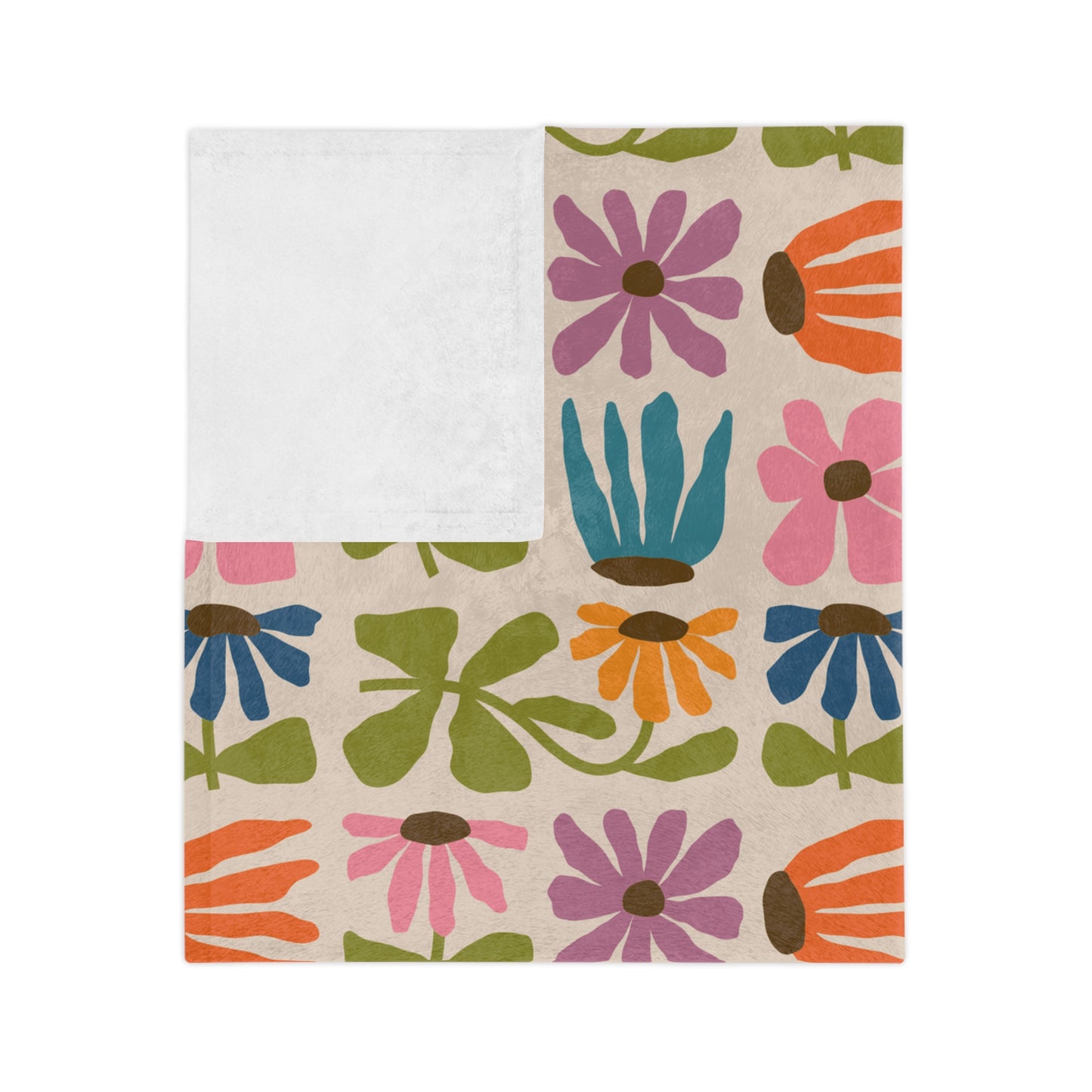 Personalised Groovy Floral Checkered Blanket