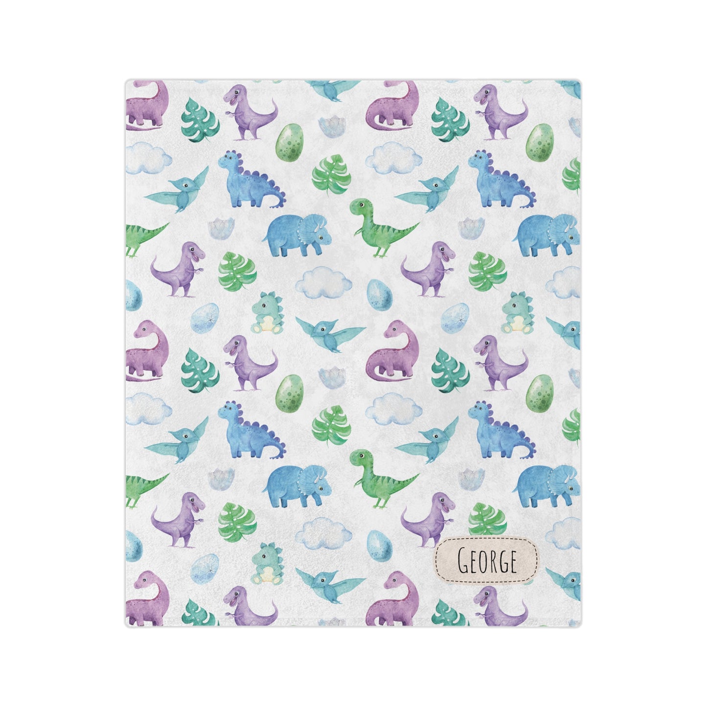 Personalised Baby Dinosaur Baby Blanket