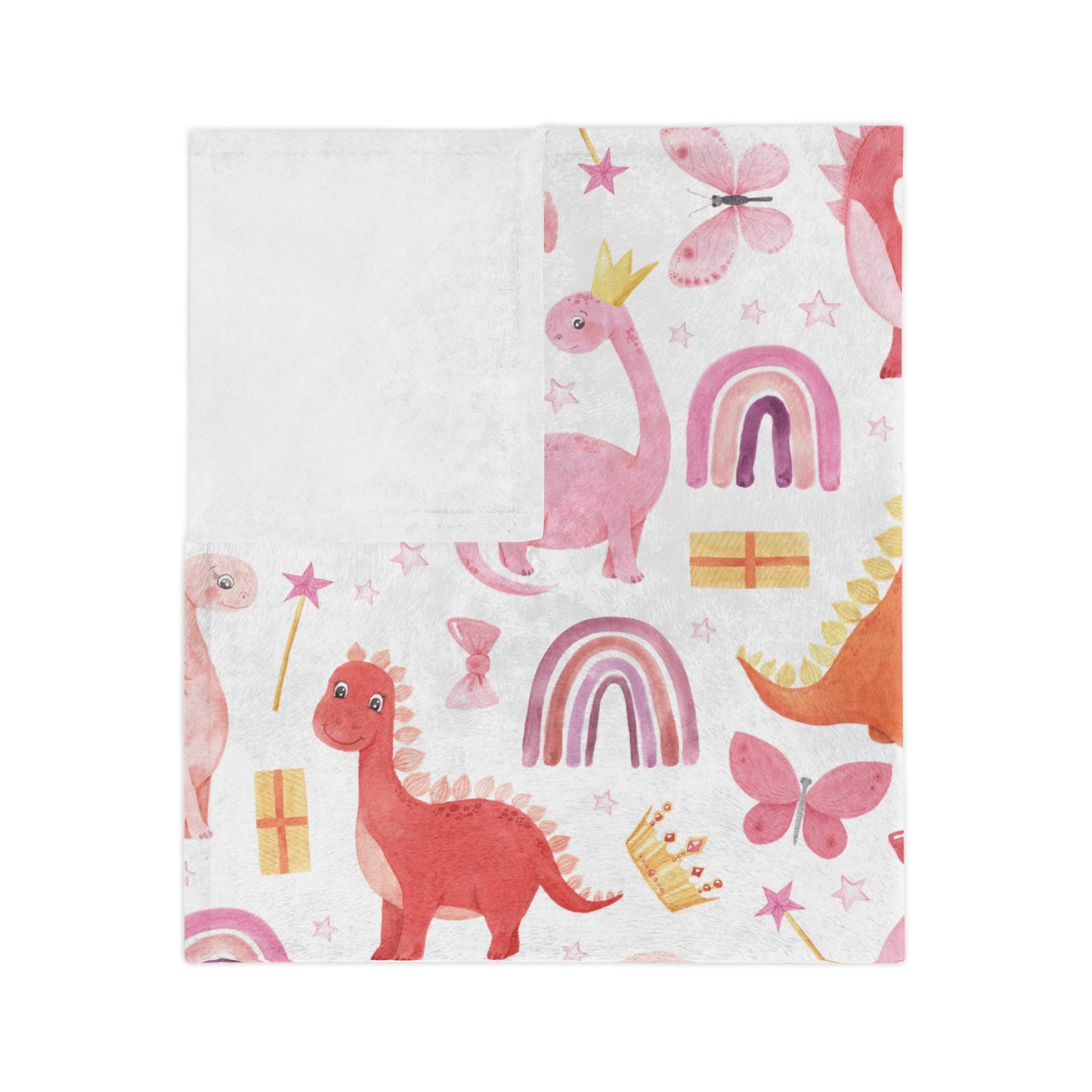 Personalised Pink Dinosaur Baby Blanket