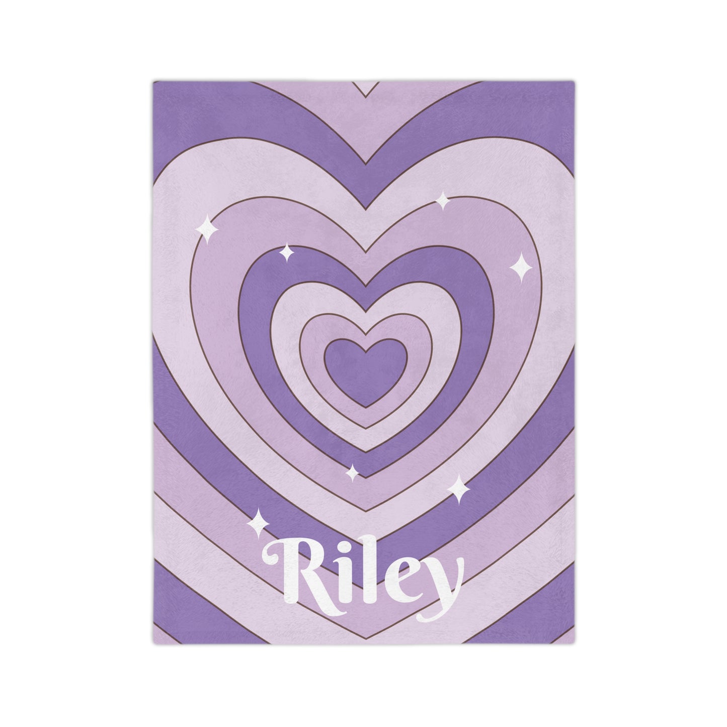 Personalised Purple Heart Baby Blanket