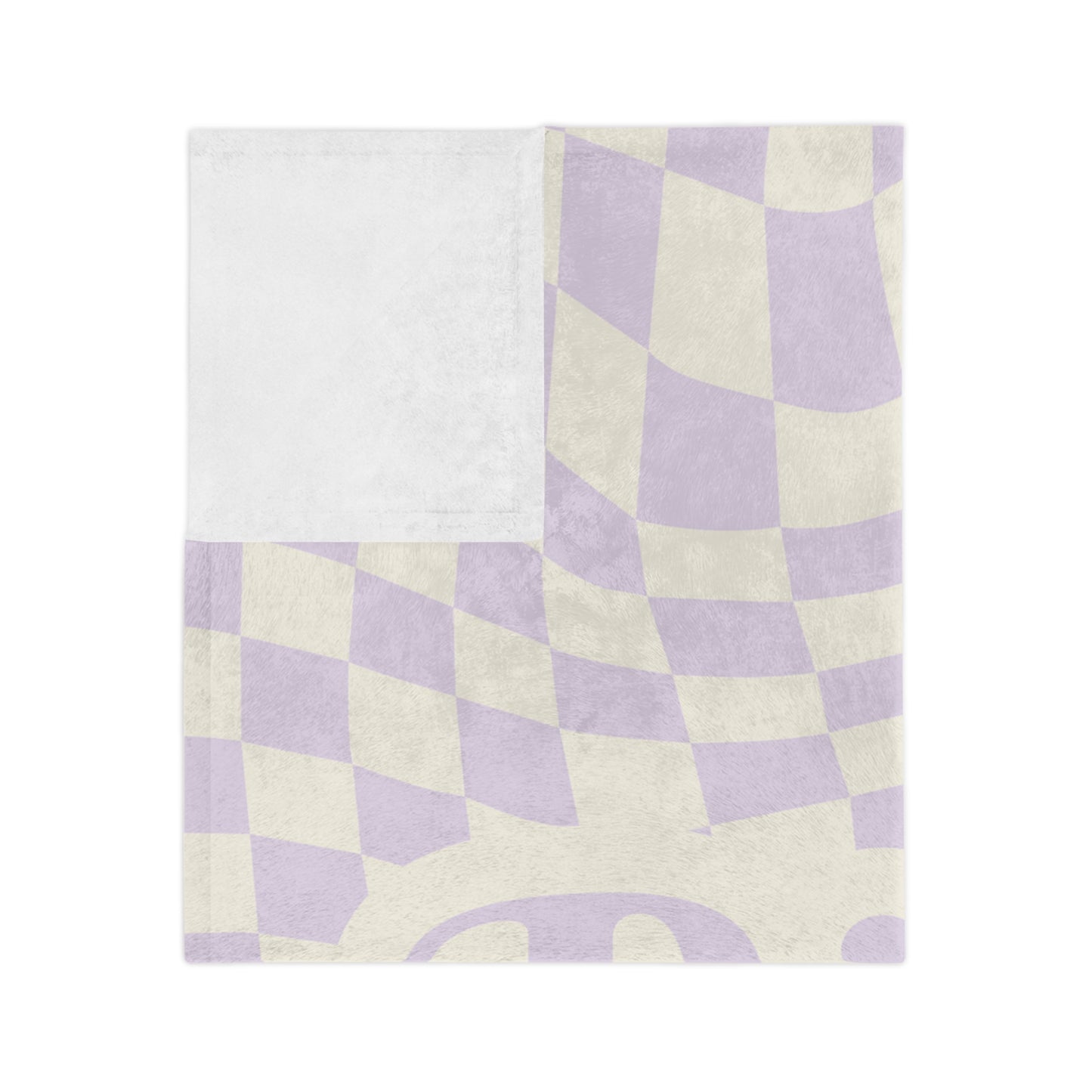 Personalised Light Purple Wavy Checkered Blanket