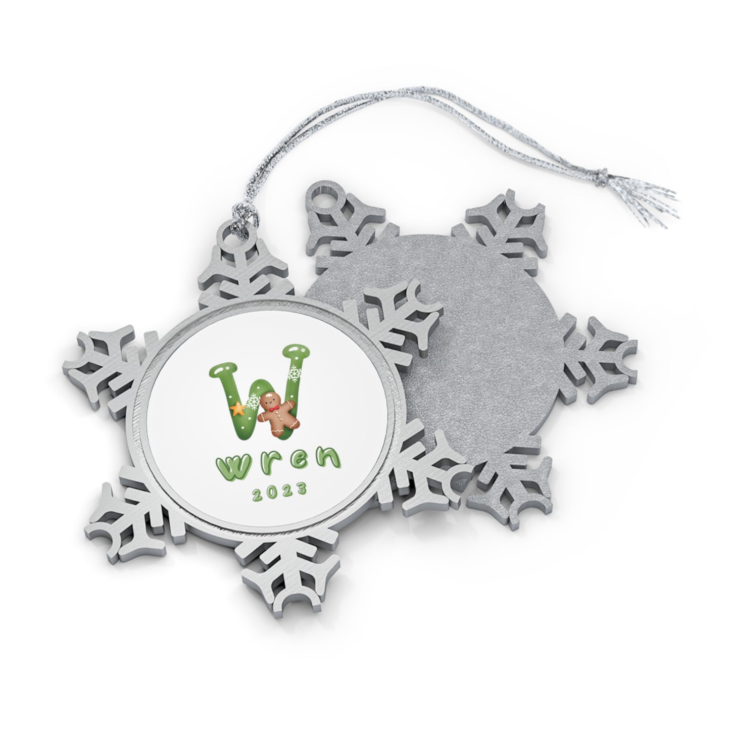 Personalised Pewter Snowflake Ornament | Christmas Letter & Name