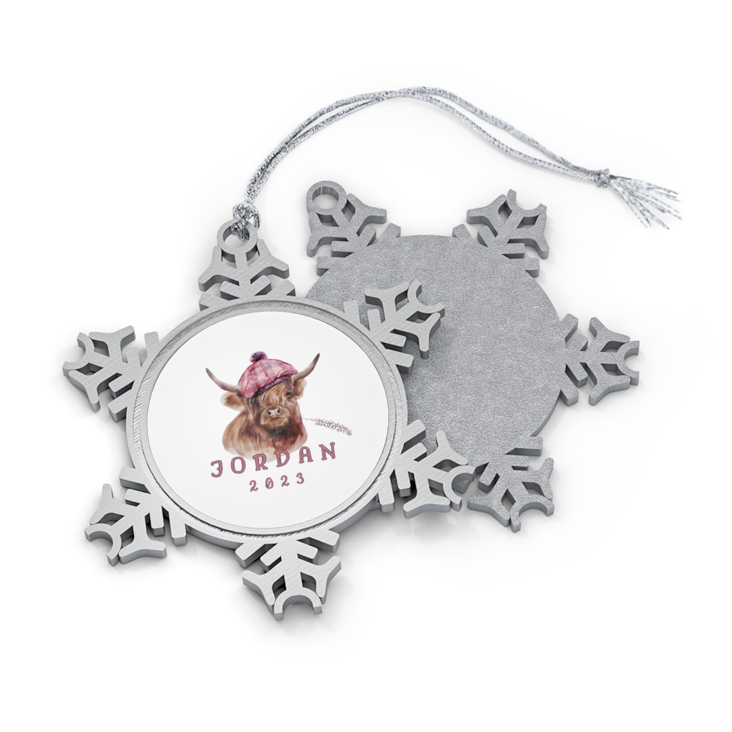 Personalised Pewter Snowflake Ornament | Funny Cow