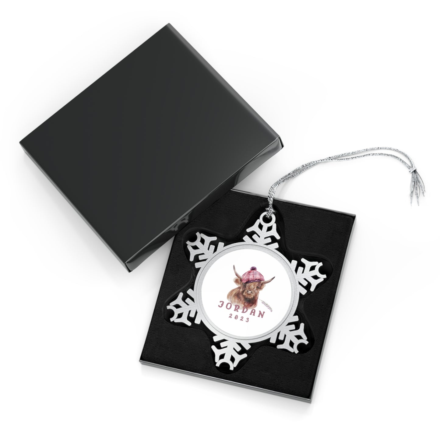 Personalised Pewter Snowflake Ornament | Funny Cow