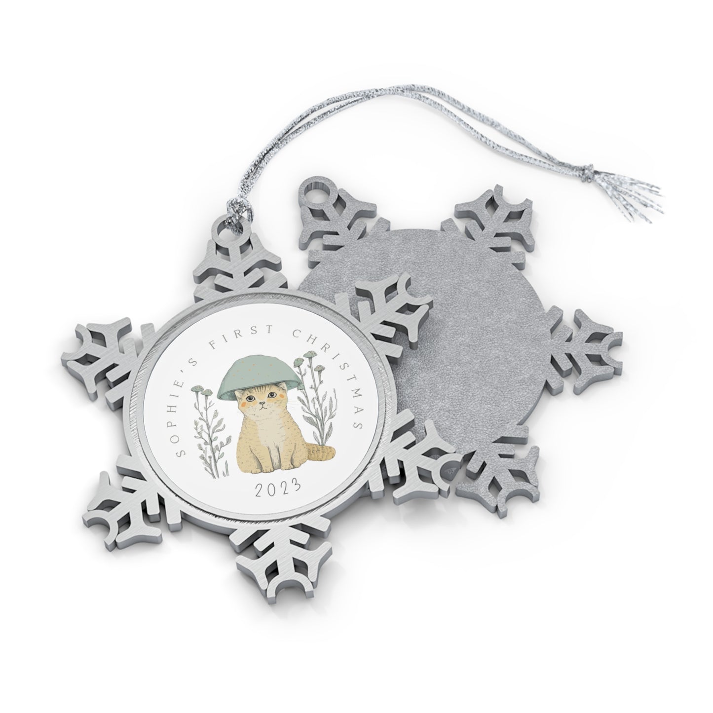 Personalised Pewter Snowflake Ornament | Cat Among Flora