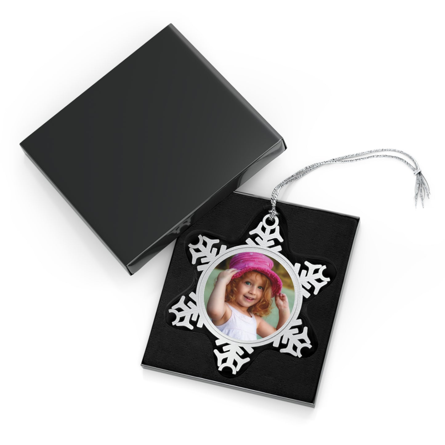 Personalised Photo Pewter Snowflake Ornament