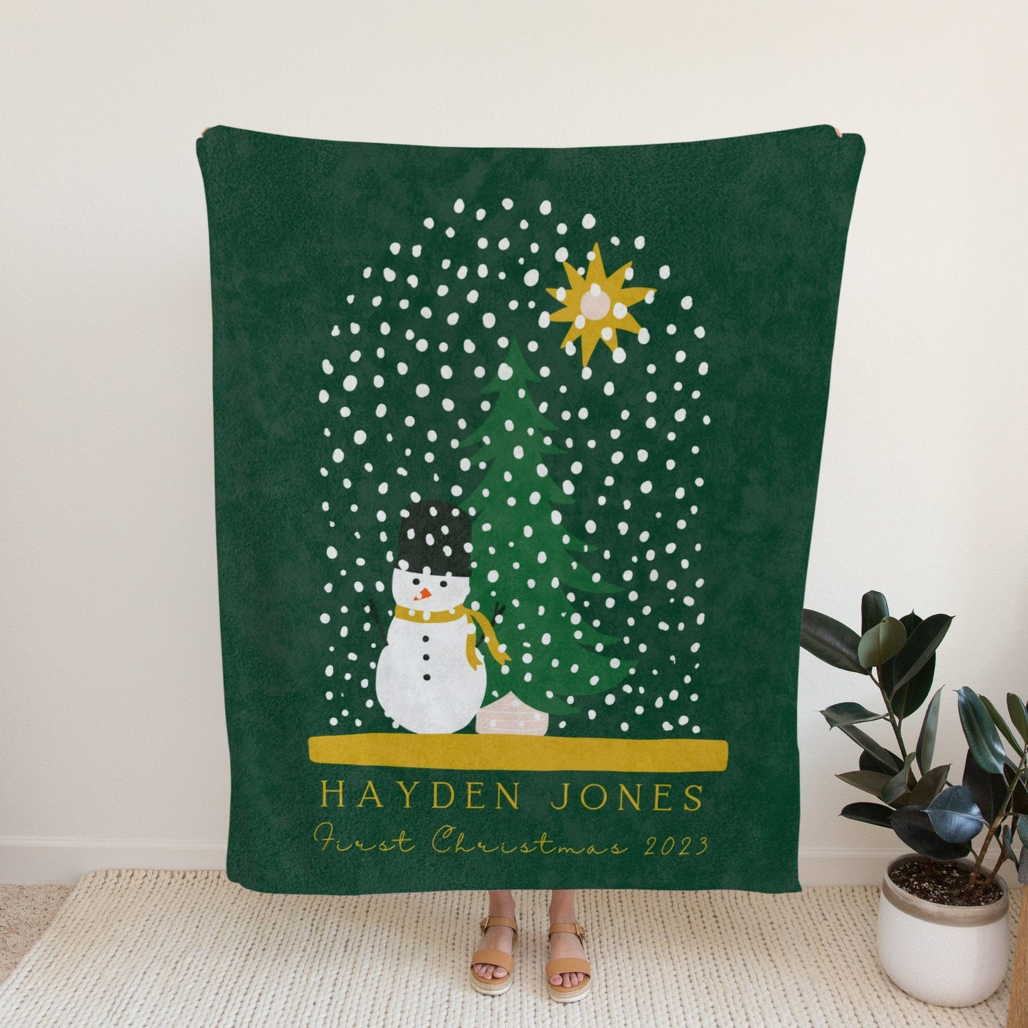 Personalised Snowman Kids Blanket