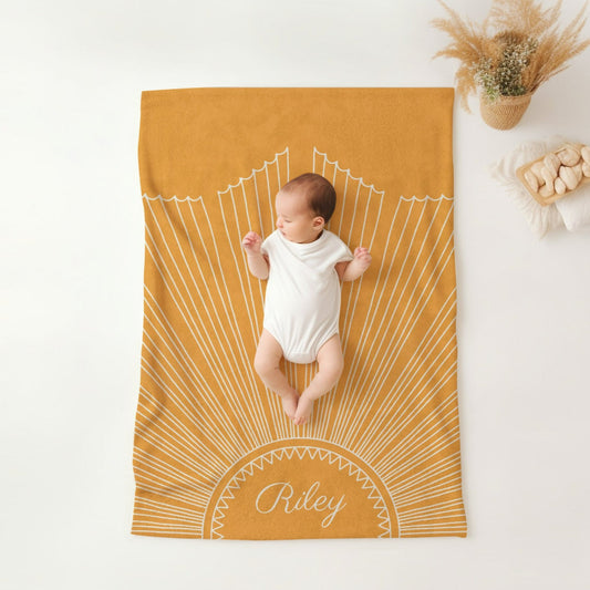 Personalised Orange Boho Sun Blanket