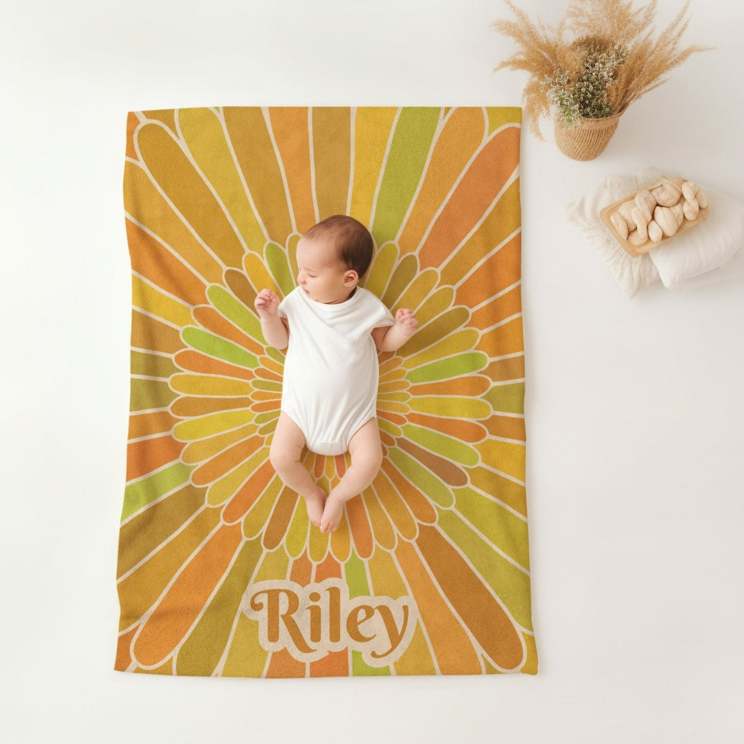 Personalised Retro Daisy Blanket