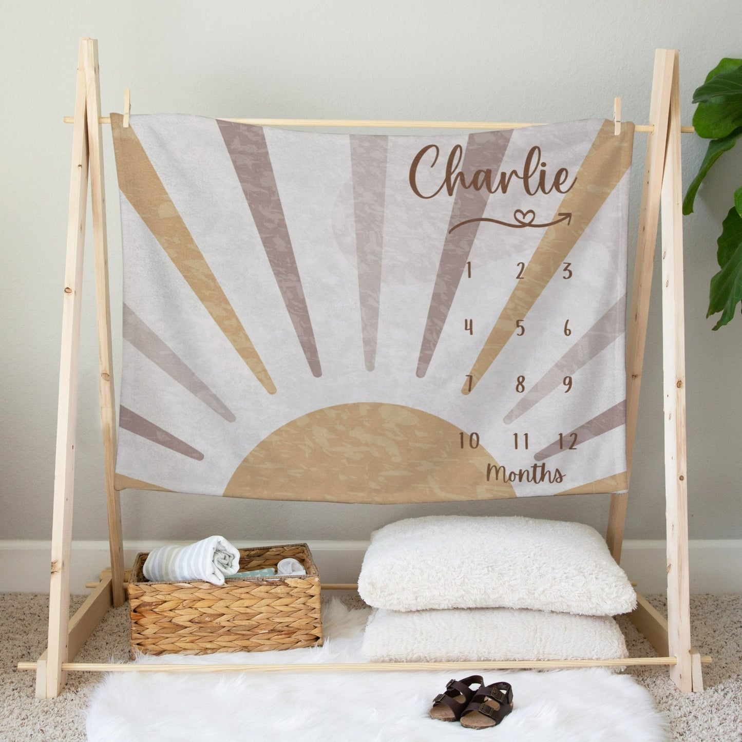 Personalised Boho Sun Baby Blanket